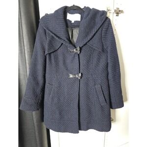 Hooded Toggle Coat Herringbone‎ Jacket Winter Warm Outerwear